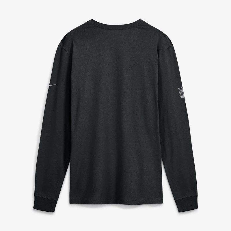 T-shirt à manches longues Nike Dri-FIT pour homme, violet Minnesota Vikings, Sideline Bold Arch Star