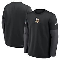 Men's Nike Black Minnesota Vikings Sideline Coach Therma-FIT Long Sleeve T-Shirt