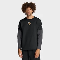 Men's Nike Black Minnesota Vikings Sideline Coach Therma-FIT Long Sleeve T-Shirt