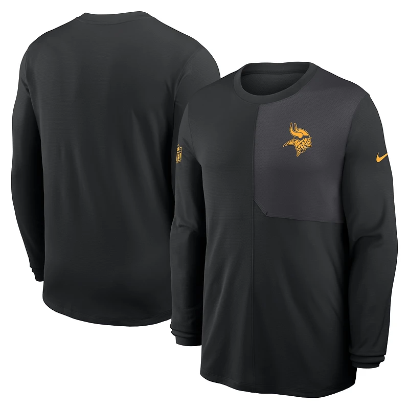 Men's Nike Purple Minnesota Vikings Sideline Coach UV Dri-FIT Long Sleeve Shirt