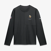 T-shirt à manches longues Nike violet Minnesota Vikings Sideline Coaches UV Dri-FIT pour homme