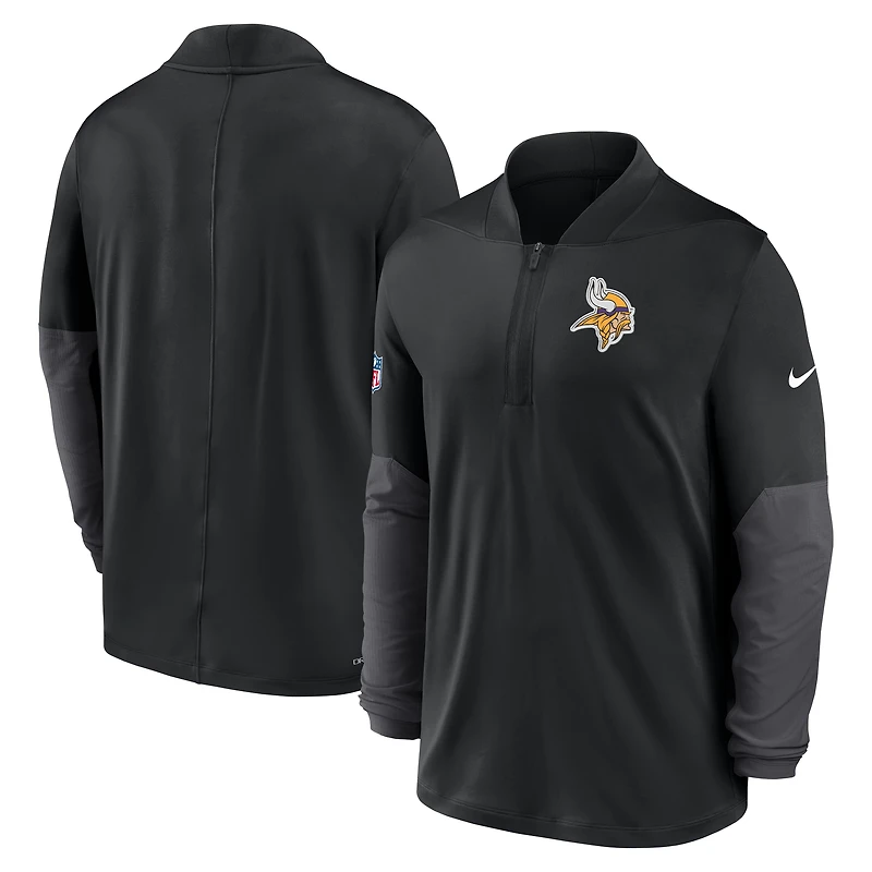 Men's Nike Black Minnesota Vikings Sideline Dri-FIT Half-Zip Pullover