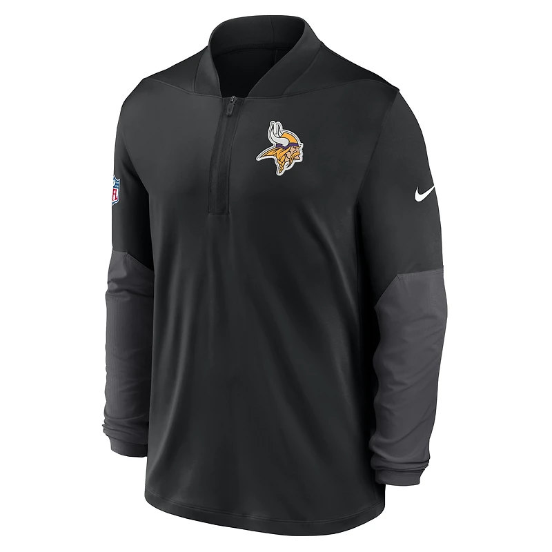 Men's Nike Black Minnesota Vikings Sideline Dri-FIT Half-Zip Pullover