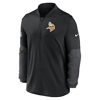 Men's Nike Black Minnesota Vikings Sideline Dri-FIT Half-Zip Pullover