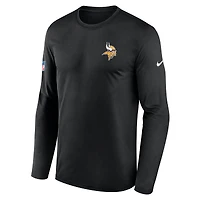 Men's Nike Black Minnesota Vikings Sideline Small Logo Legend Dri-FIT Long Sleeve T-Shirt