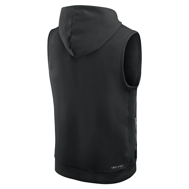 Sweat à capuche sans manches Nike Minnesota Vikings Sideline Standard Issue Dri-FIT noir pour homme