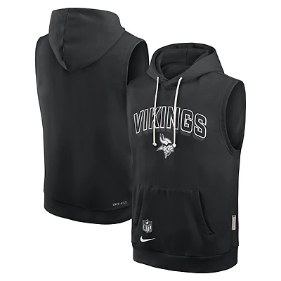 Men's Nike Black Minnesota Vikings Sideline Standard Issue Dri-FIT Sleeveless Hoodie