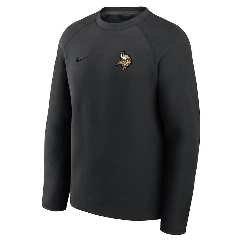 Men's Nike Heather Gray Minnesota Vikings Tech Fleece Raglan Sweatshirt