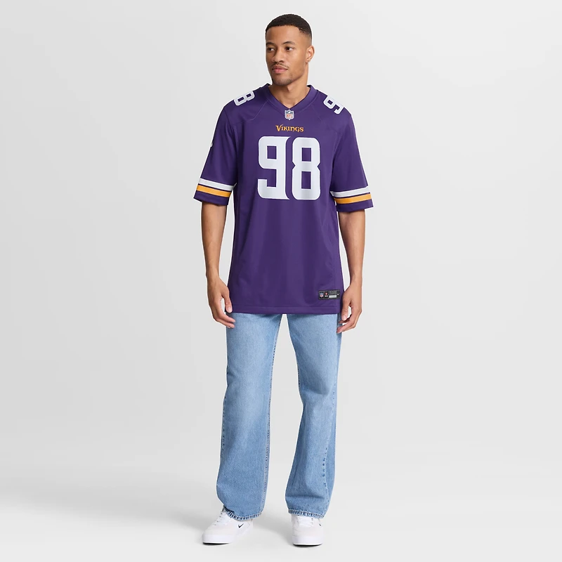 Men's Nike Bo Richter  Purple Minnesota Vikings Team Game Jersey