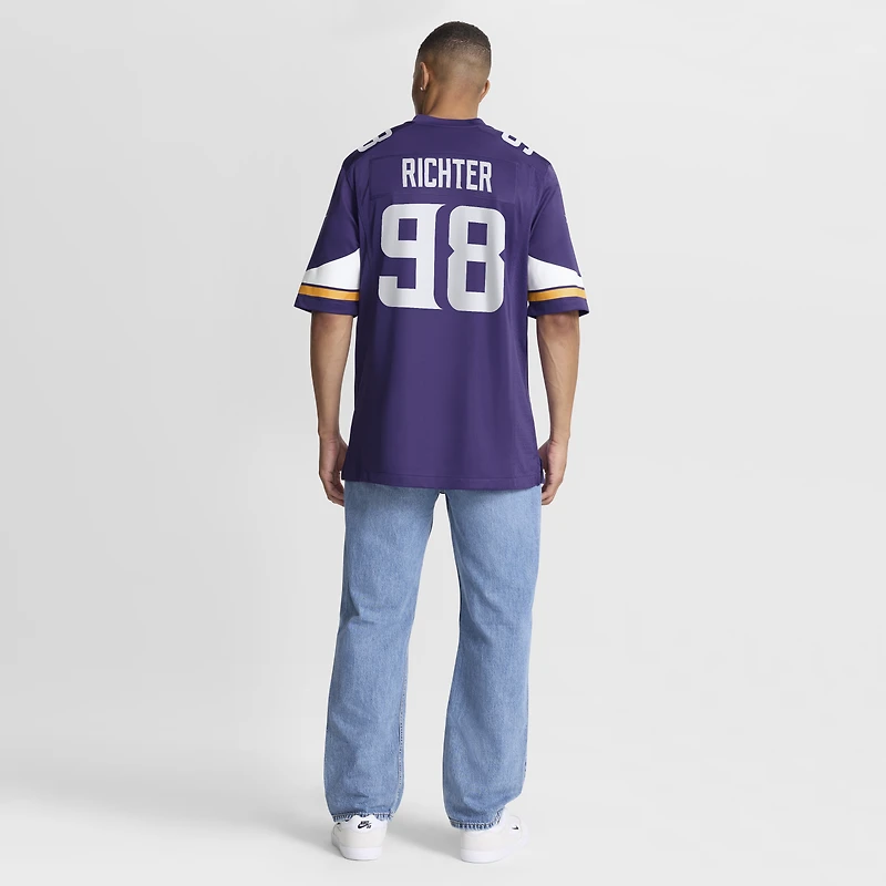 Men's Nike Bo Richter  Purple Minnesota Vikings Team Game Jersey