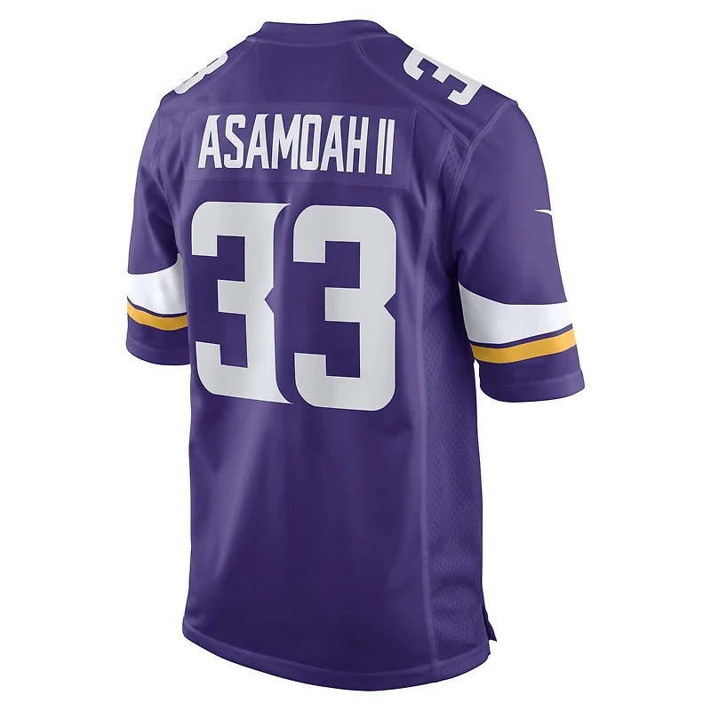Maillot de match joueur Nike Brian Asamoah pour hommes des Vikings du Minnesota, violet