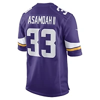 Maillot de match joueur Nike Brian Asamoah pour hommes des Vikings du Minnesota, violet