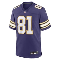 Maillot Nike Carl Eller violet pour homme, joueur retraité des Vikings du Minnesota, match alternatif