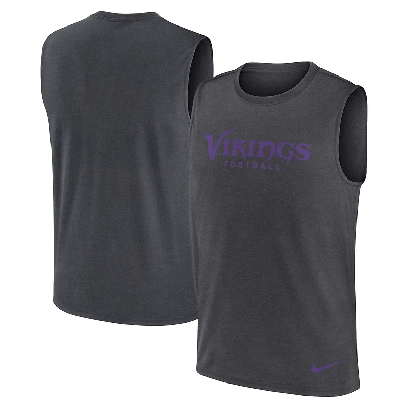 Men's Nike Charcoal Minnesota Vikings Primetime Legend Dri-FIT Muscle Tank Top