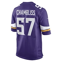 Men's Nike Chaz Chambliss  Purple Minnesota Vikings Team Game Jersey