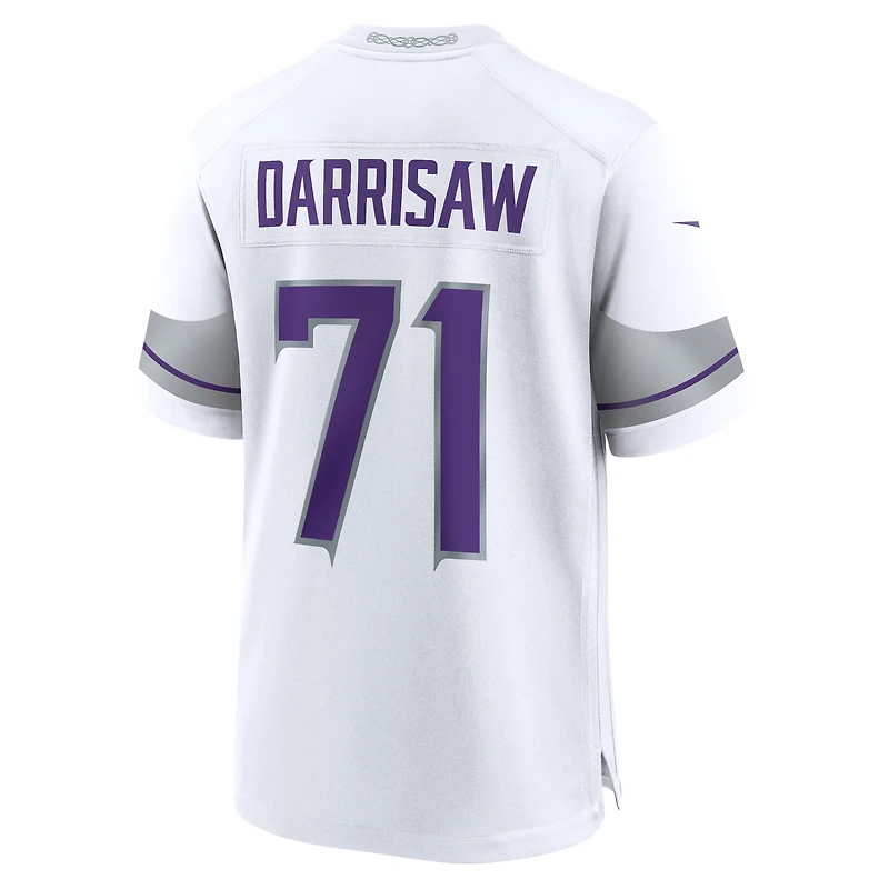 Maillot de match alternatif Nike Christian Darrisaw blanc des Vikings du Minnesota pour homme