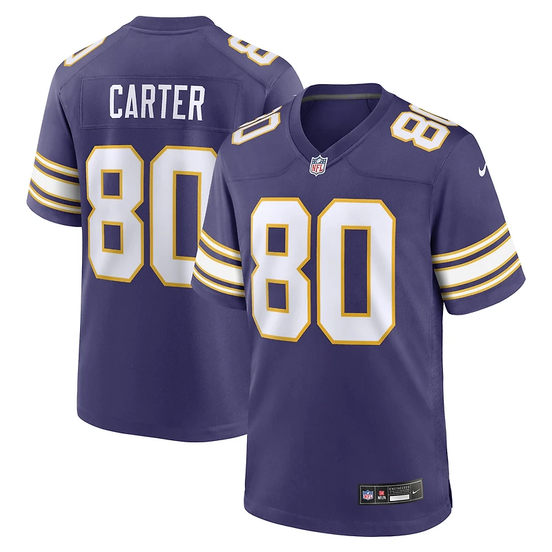 Maillot Nike Cris Carter violet pour homme, joueur retraité des Vikings du Minnesota, match alternatif