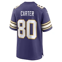 Maillot Nike Cris Carter violet pour homme, joueur retraité des Vikings du Minnesota, match alternatif