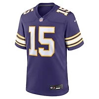Maillot de match alternatif violet Nike Dallas Turner des Vikings du Minnesota pour homme