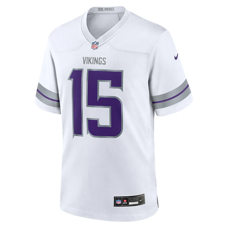 Maillot Nike Dallas Turner blanc pour homme, match alternatif des Vikings du Minnesota
