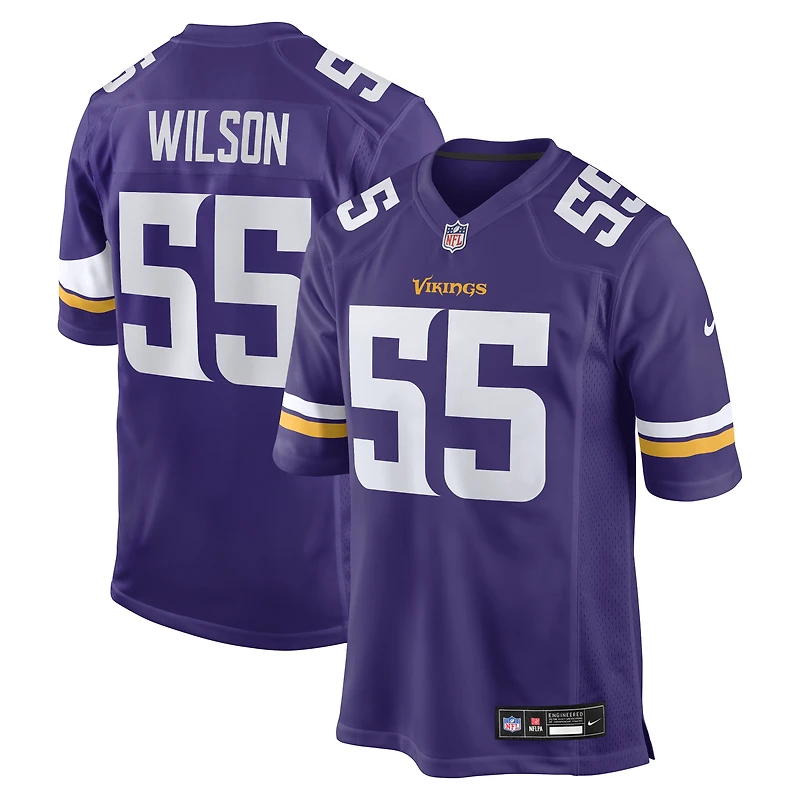 Maillot Nike Eric Wilson violet pour homme des Vikings du Minnesota