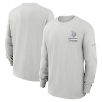T-shirt à manches longues Nike gris Minnesota Vikings Essential Heavy Max90 pour homme