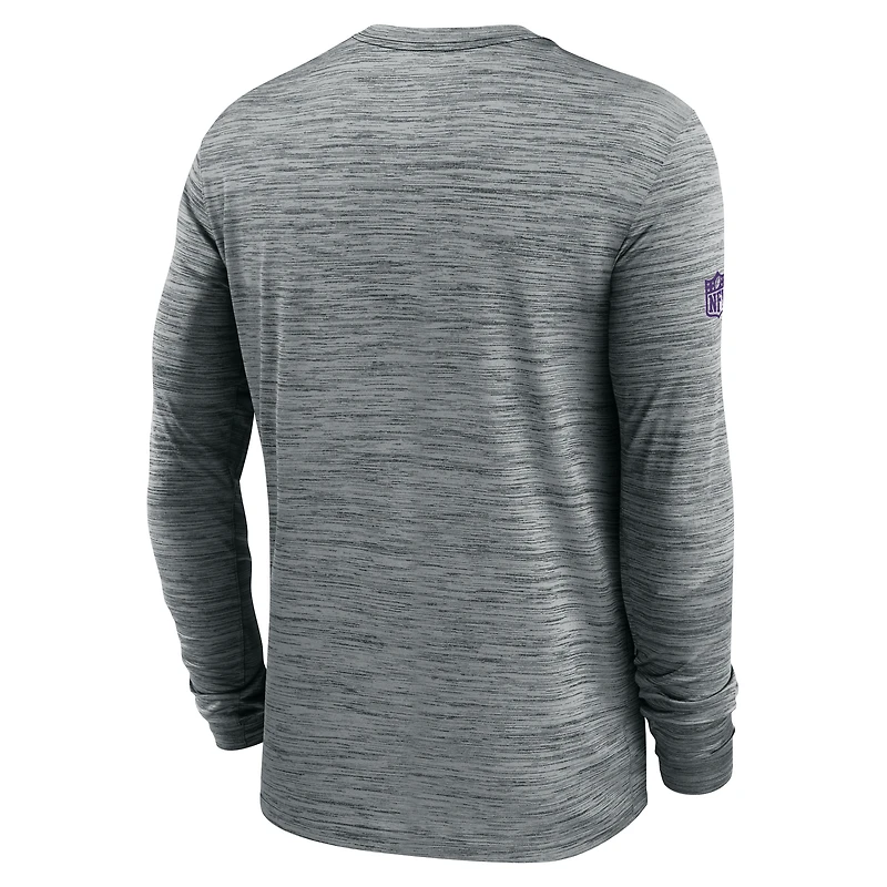 Men's Nike Gray Minnesota Vikings Sideline Velocity Performance Long Sleeve T-Shirt