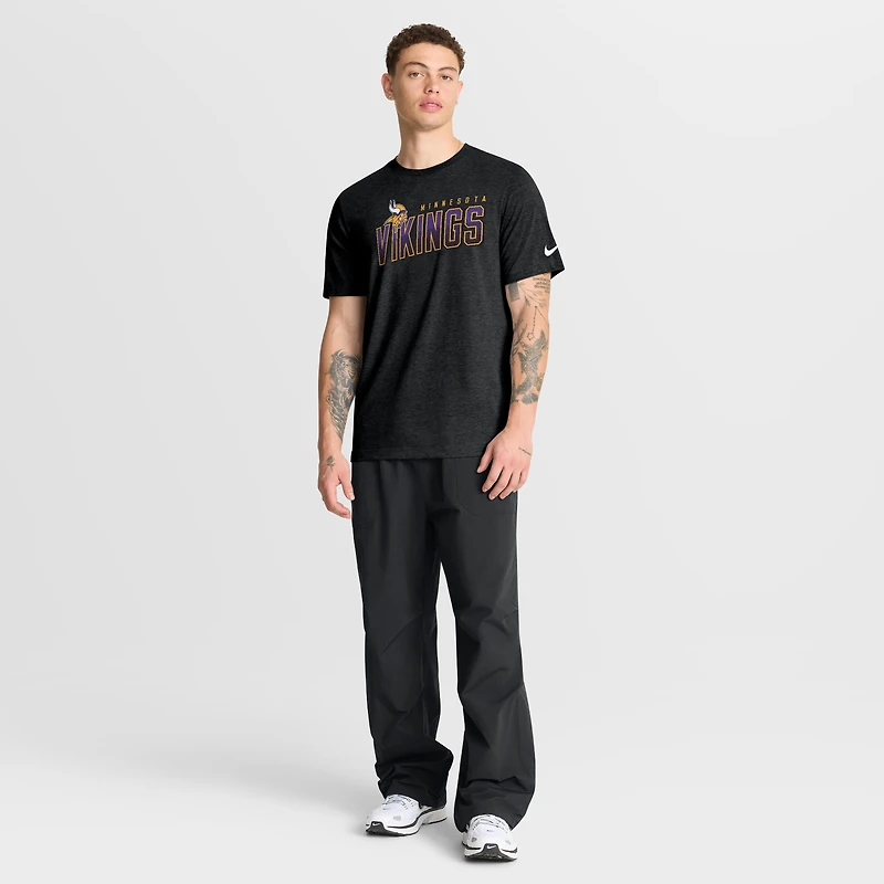 T-shirt Nike Heather Black Minnesota Vikings Believe The Game pour homme