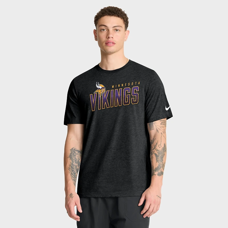 T-shirt Nike Heather Black Minnesota Vikings Believe The Game pour homme