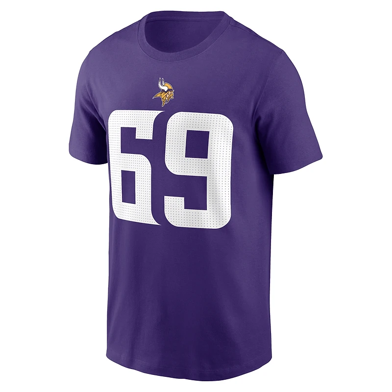 T-shirt Nike violet Jared Allen pour homme, joueur retraité des Vikings du Minnesota, avec nom et numéro
