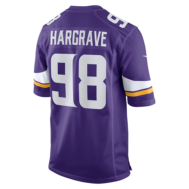 Men's Nike Javon Hargrave  Purple Minnesota Vikings Team Game Jersey