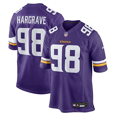 Maillot Nike Javon Hargrave violet pour homme des Vikings du Minnesota