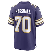 Maillot Nike Jim Marshall violet pour homme, joueur retraité des Vikings du Minnesota, match alternatif