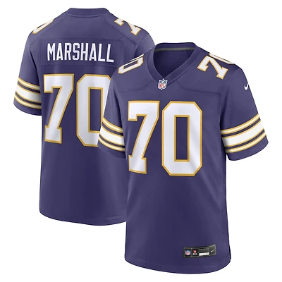 Maillot Nike Jim Marshall violet pour homme, joueur retraité des Vikings du Minnesota, match alternatif