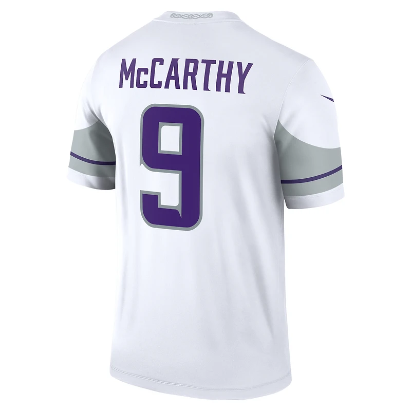 Haut Nike J.J. McCarthy blanc pour homme, joueur légendaire des Vikings du Minnesota