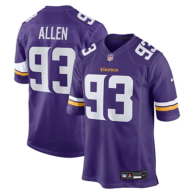 Maillot Nike Jonathan Allen violet pour homme des Vikings du Minnesota