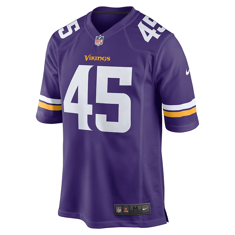 Maillot de match violet Nike Jordan Kunaszyk des Minnesota Vikings pour homme