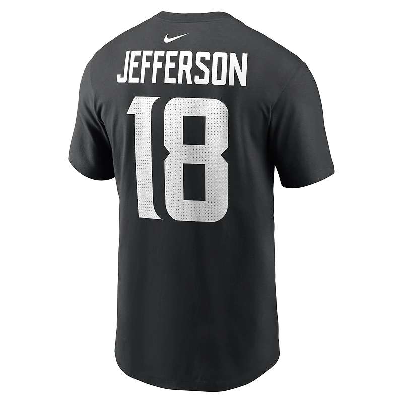 Men's Nike Justin Jefferson Black Minnesota Vikings Name & Number T-Shirt