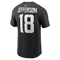 Men's  Nike Justin Jefferson Black Minnesota Vikings Name & Number T-Shirt