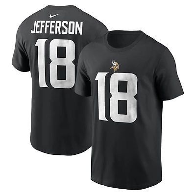 Men's  Nike Justin Jefferson Black Minnesota Vikings Name & Number T-Shirt