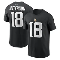 Men's  Nike Justin Jefferson Black Minnesota Vikings Name & Number T-Shirt