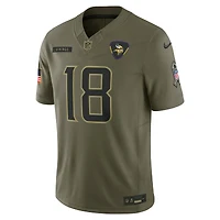 Maillot Nike Justin Jefferson Olive Minnesota Vikings 2025 Salute to Service Limited pour homme