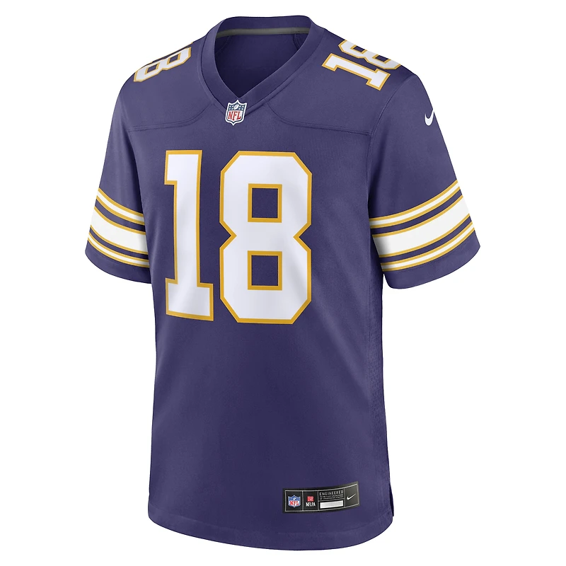 Maillot de jeu joueur classique Nike Justin Jefferson violet Minnesota Vikings pour hommes