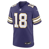 Maillot de jeu joueur classique Nike Justin Jefferson violet Minnesota Vikings pour hommes