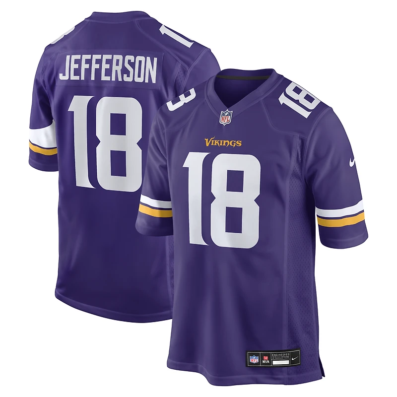 Men's Nike Justin Jefferson Purple Minnesota Vikings Game Jersey