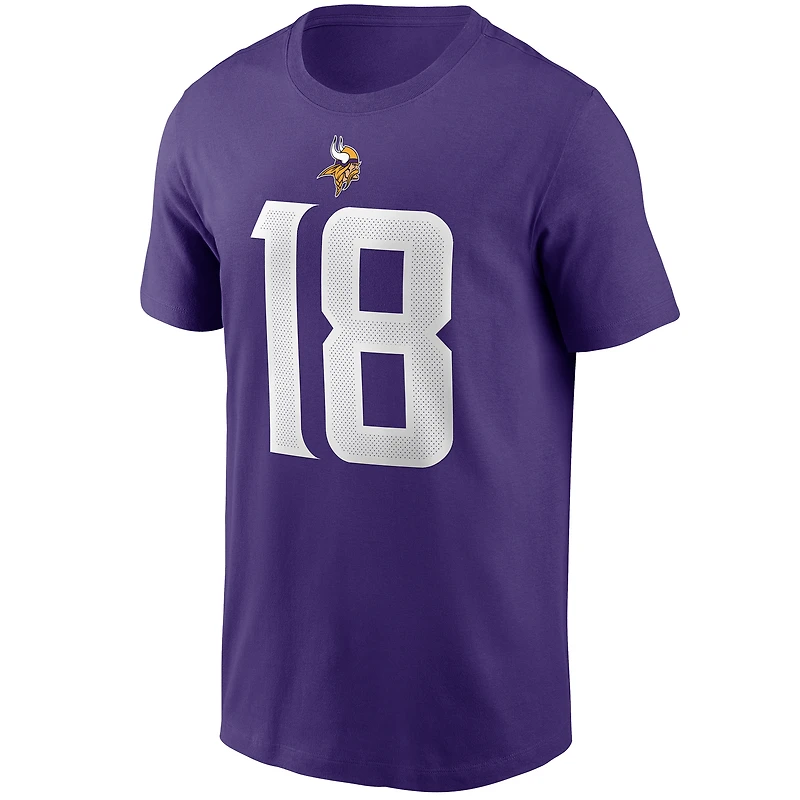 T-shirt avec nom et numéro Nike Justin Jefferson violet Minnesota Vikings pour hommes
