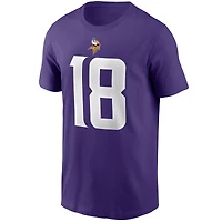 T-shirt avec nom et numéro Nike Justin Jefferson violet Minnesota Vikings pour hommes