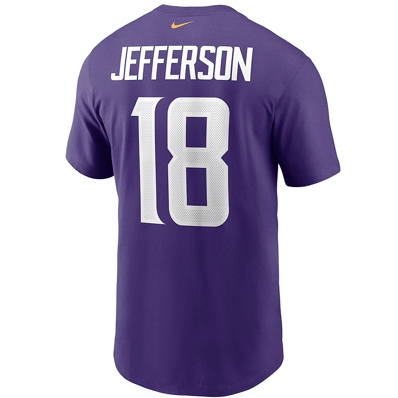 T-shirt avec nom et numéro Nike Justin Jefferson violet Minnesota Vikings pour hommes