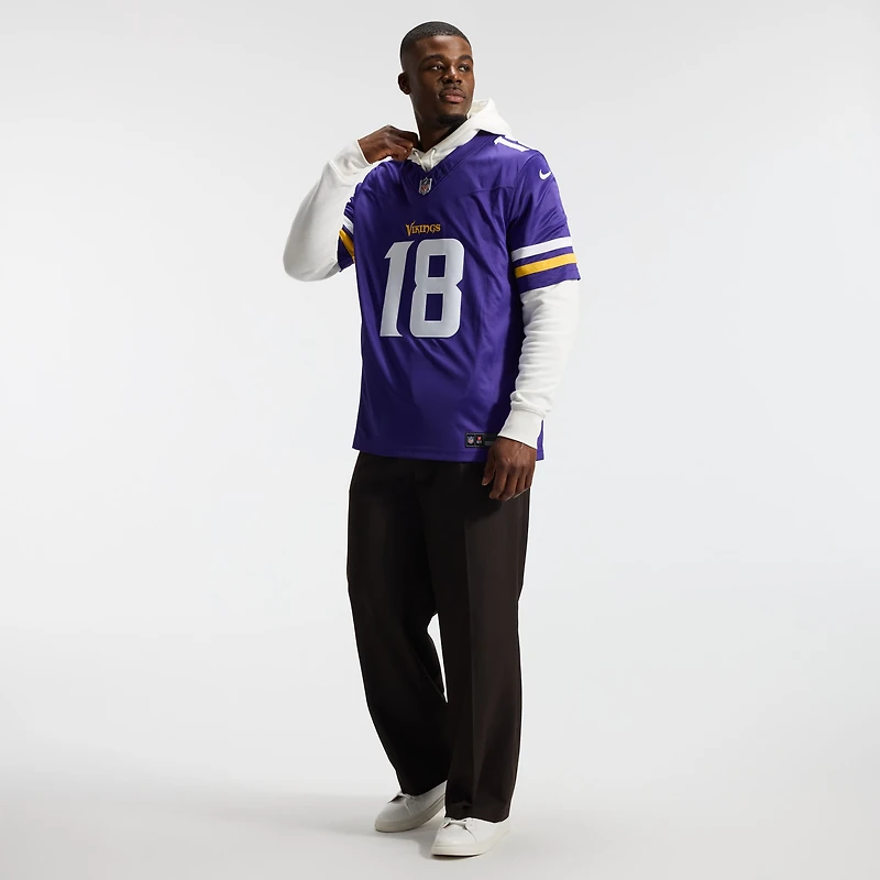 Maillot Nike Justin Jefferson violet Minnesota Vikings Team Vapor F.U.S.E. édition limitée cousue pour homme