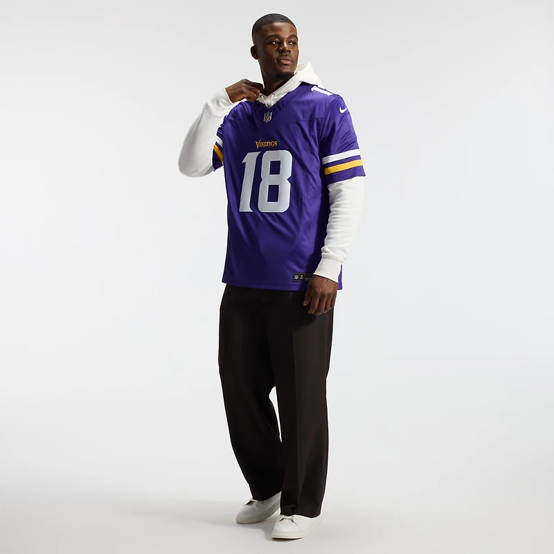 Men's Nike Justin Jefferson Purple Minnesota Vikings Vapor F.U.S.E. Stitched Limited Jersey
